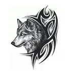 Волчья король Волчья Голова властная тату Цветок на руку наклейка Волчья Татуировка быстрая стойкость водостойкая Татуировка наклейка