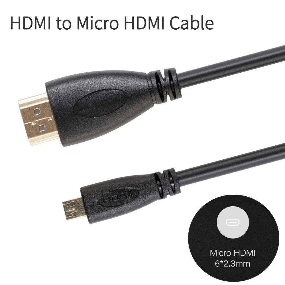 FEELWORLD 1 м Высокоскоростной HDMI к Mini hdmi кабель и к Micro hdmi кабель штекер папа-папа кабель 1,4 Версия высокая прочность - Цвет: Mirco HDMI cable