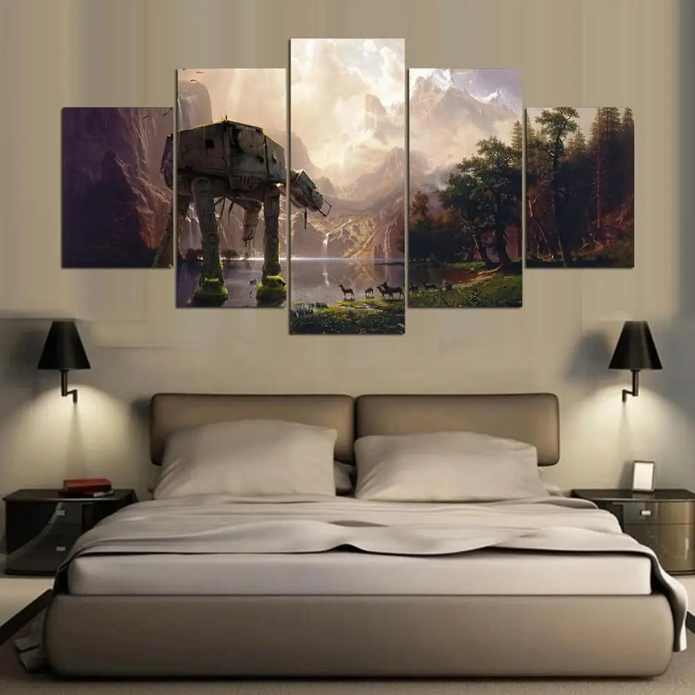 HD с плакат Современный домашний Настенный декор рамка 5 панелей фильма Звездные