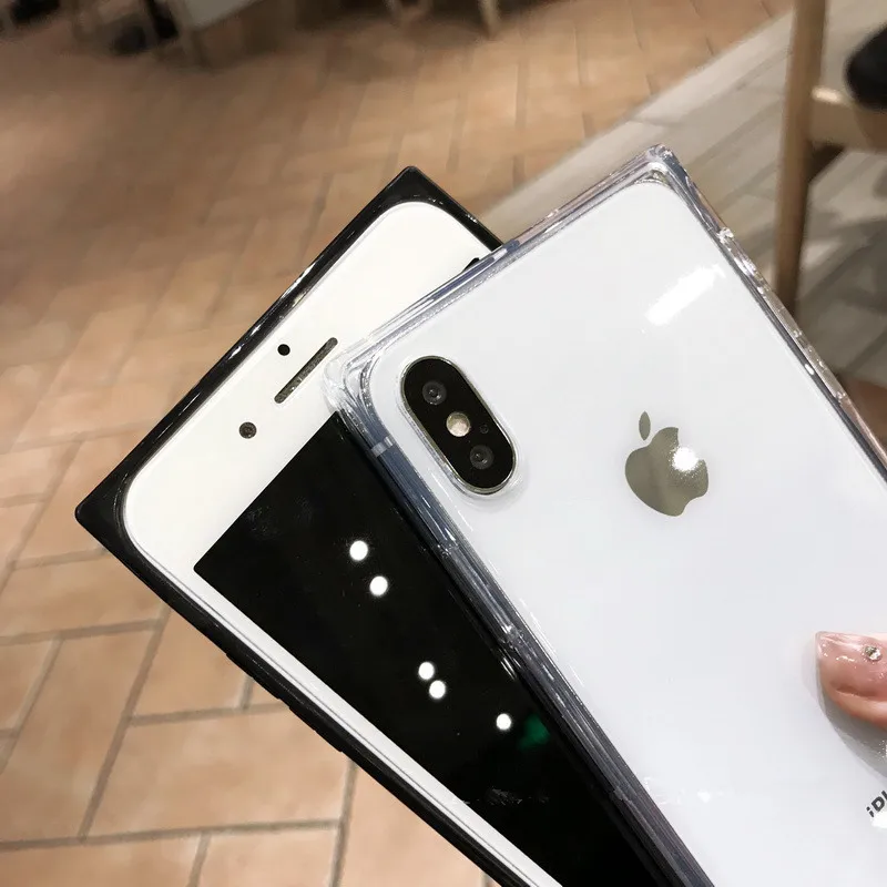 Прозрачный квадратный Мягкий чехол из ТПУ для iPhone 12 Pro Max Mini iphone 7 8 plus 11 X Xs XR 6 6s |