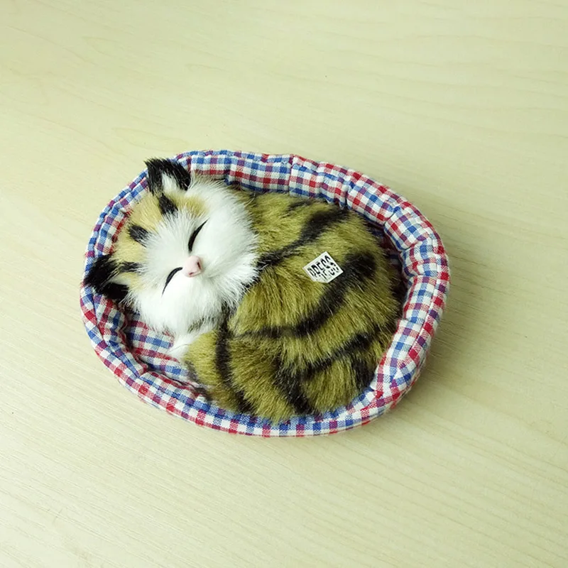 Новый Дизайн Kawaii Имитационные издающие звук спящие кошки плюшевая игрушка с