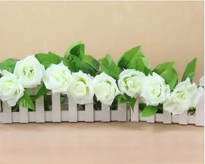 9/13 головы 250 см искусственные розы из шелка цветок лоза Искусственные цветы с зелеными листьями для дома Свадебные гирлянда для развешивания Декор