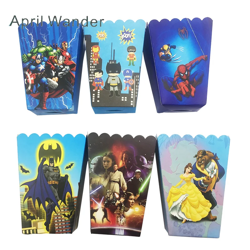 12 шт./лот мультфильм герой партия попкорн коробка Голливуд фильм Снэк Попкорн