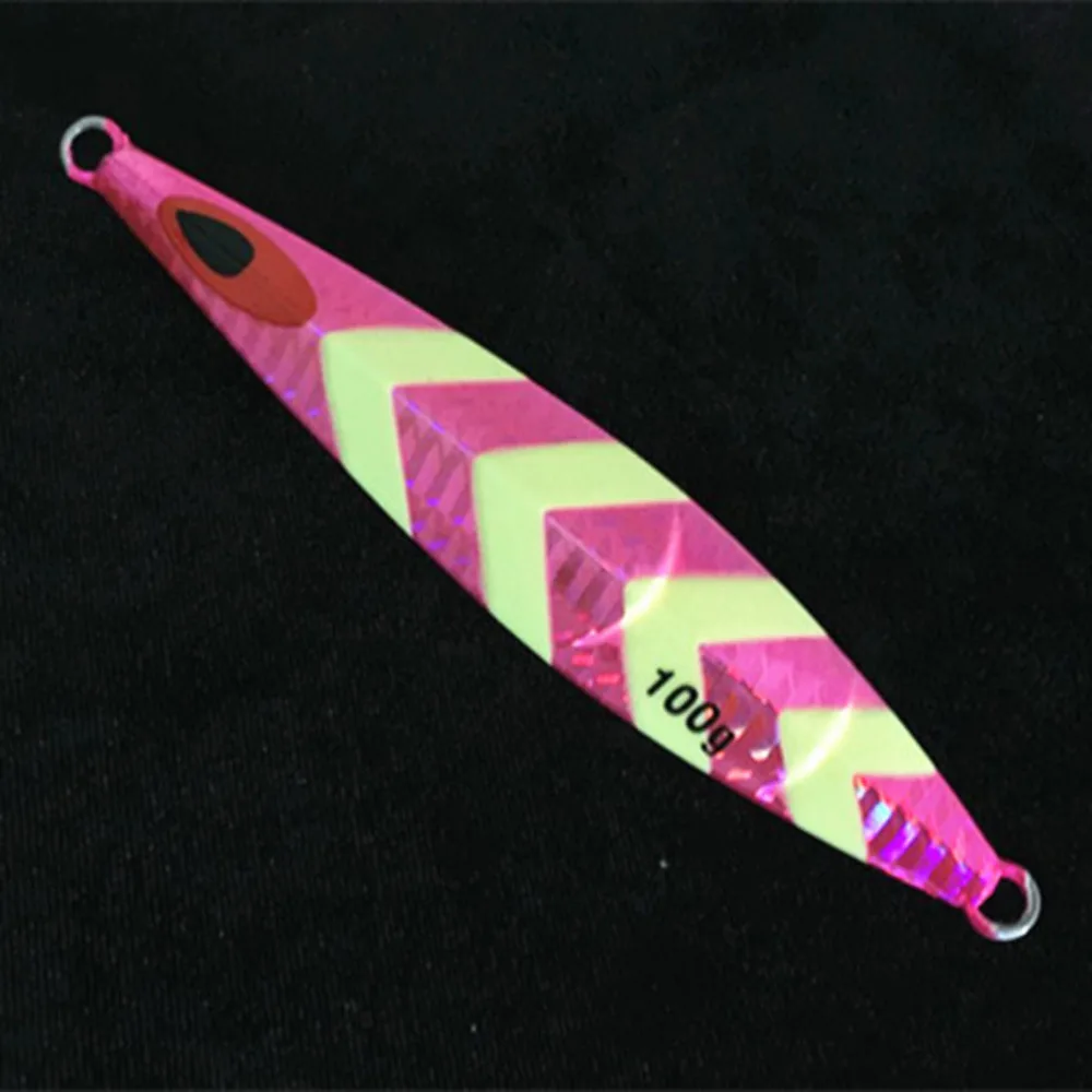 

4PCS Deep sea Jigging Glow zebra Fishing Slow Jig Jigbait Spoon Lure baits 80g/100g