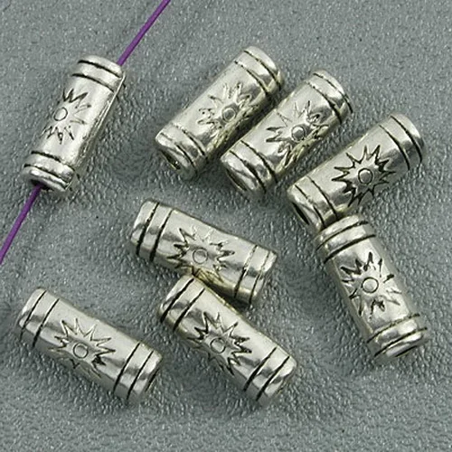 

80pcs tibetan silver 9mm long spacer beads h0965