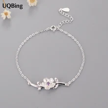 Женский браслет цепочка из серебра 925 пробы с фианитами|bracelets