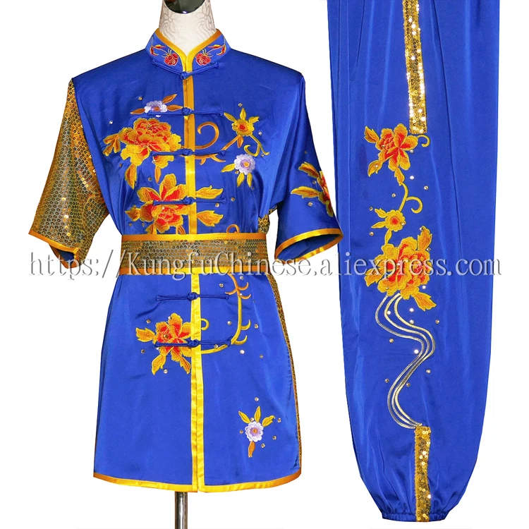 Китайская ушу форма для кунг-фу одежда боевых искусств костюм с вышивкой