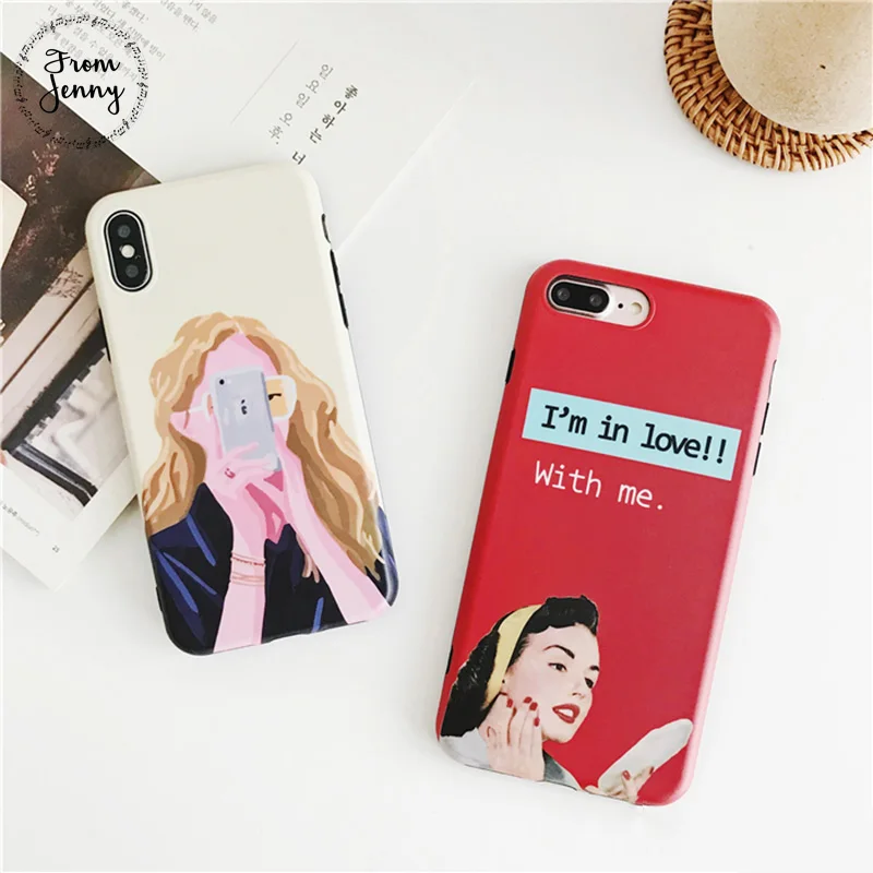 From Jenny с рисунком Дамская защитный чехол для телефона iphone X 6 plus 7 8 plus/iphone S/6 S +