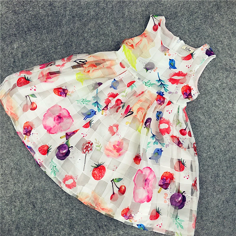 Kseniya kids/летнее платье для девочек с изображением животных с принтом "Конфеты" Цвет из пряжи и тюля, платье на день рождения для малышей, одежда для девочек Детские платья