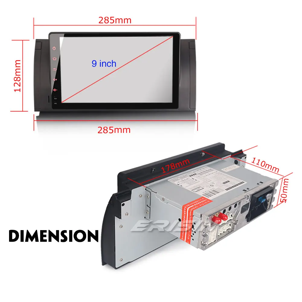 Erisin ES7802B 9-дюймовый автомобильный dvd плеер android 8 0 4G Оперативная память DAB OBD WiFi 3g для