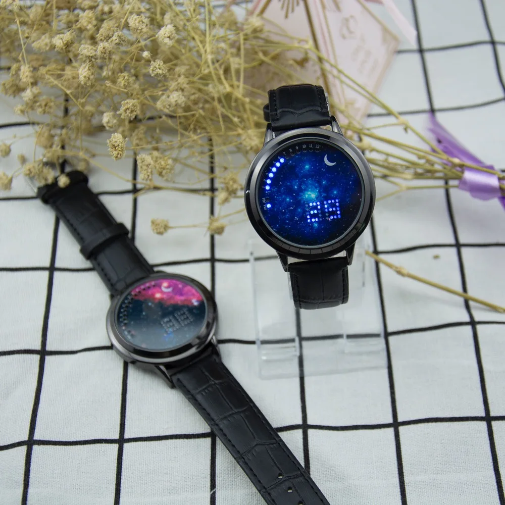 Женские светящиеся часы женские студенческие Часы Со светодиодным сенсорным