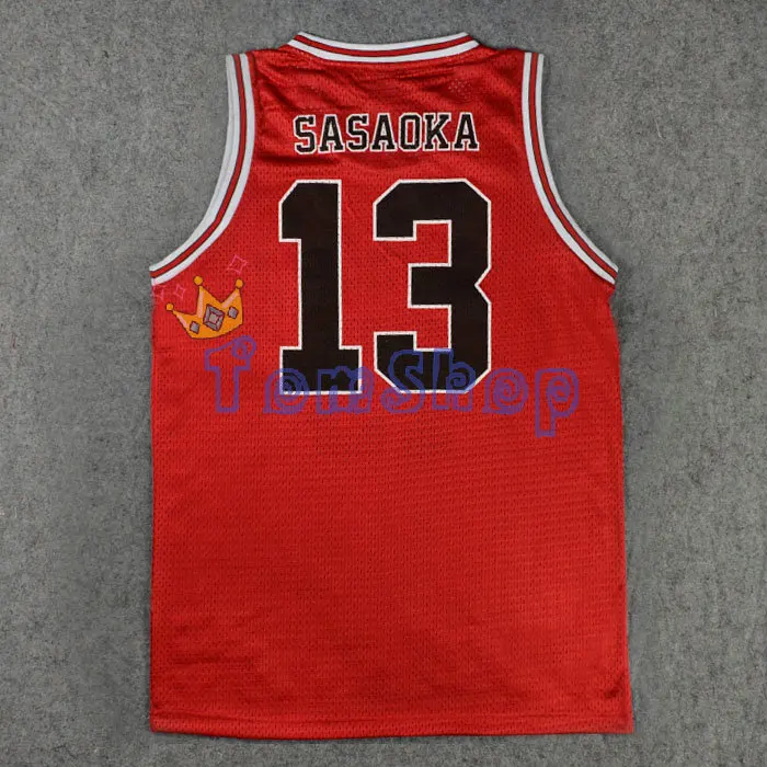 No 13 Sasaoka Аниме SLAM DUNK Косплей Shohoku баскетбольная команда#11 Kaede Rukawa красный Джерси Топы рубашка жилет спортивная форма - Цвет: No 13 Sasaoka