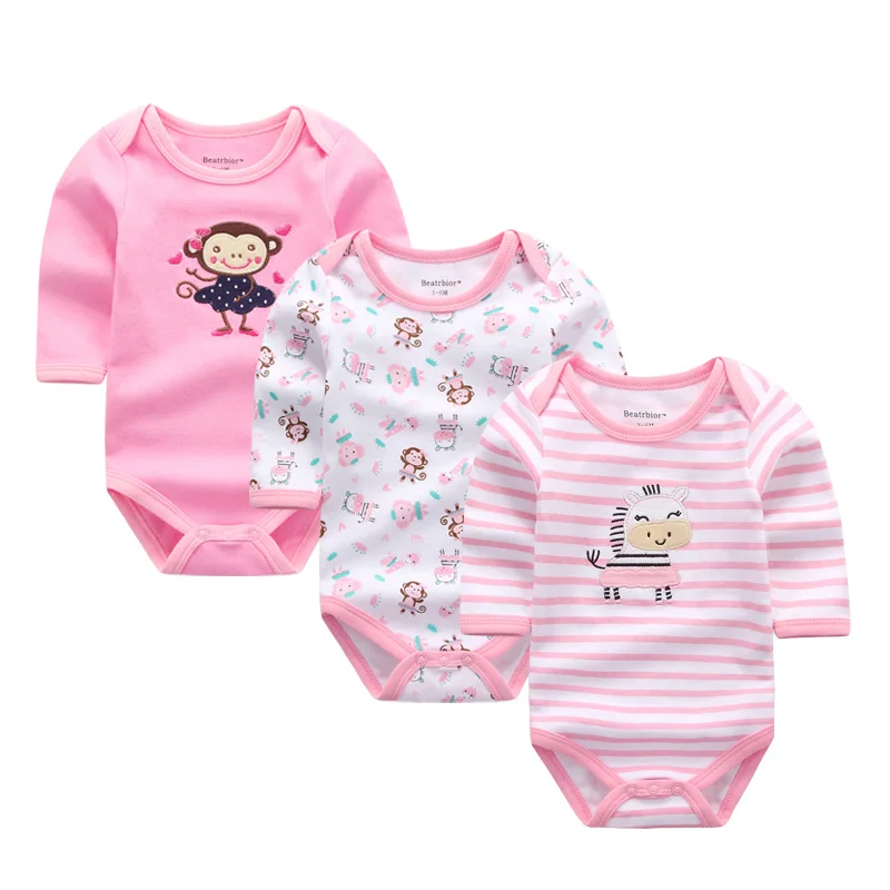 Для маленьких девочек одежда тела для новорожденных боди с длинным рукавом 100%