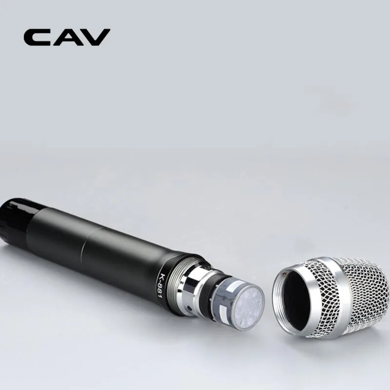 저렴한 Cav K881 마이크 송신기 세트 무선 카라 Ok Ktv 회의 핸드 헬드 다이나믹 마이크 카디오이드 U-밴드 스마트 마이크
