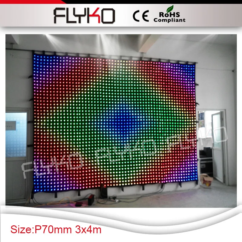 gif flash vision display 10ft x 14ft P7cm led dj lighting tv stage effect video curtain club backdrop | Лампы и освещение