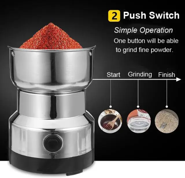 Электрическая кофемолка из нержавеющей стали домашний шлифовальный станок 220 В