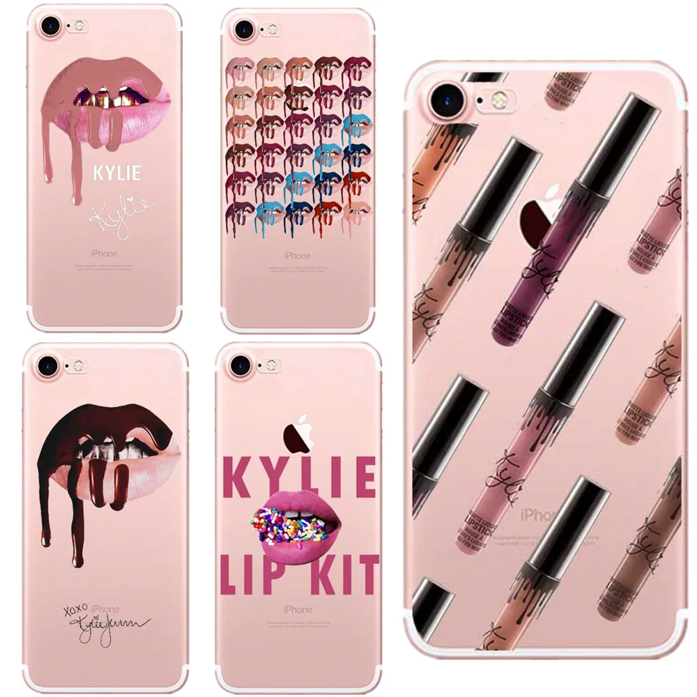 Чехлы для телефонов сексуальная девушка Кайли Дженнер Стикеры губы Прозрачная