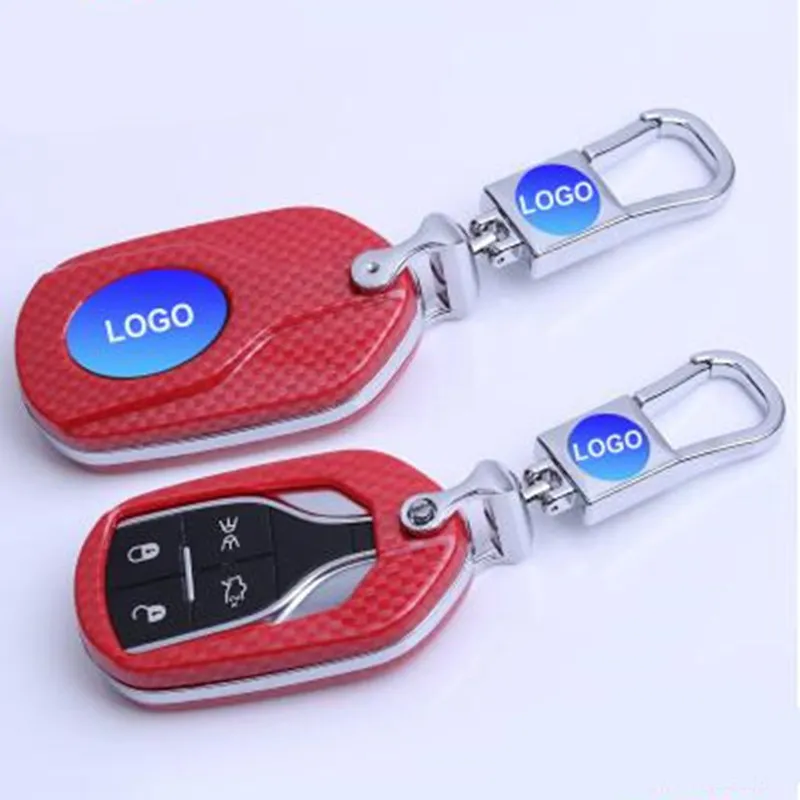Новинка 2018 кольцо для автомобильного ключа из углеродного волокна Модный чехол
