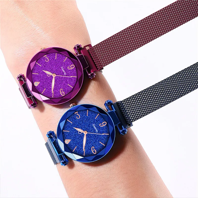 Часы женские модные магнитные кварцевые 2019 | Наручные часы