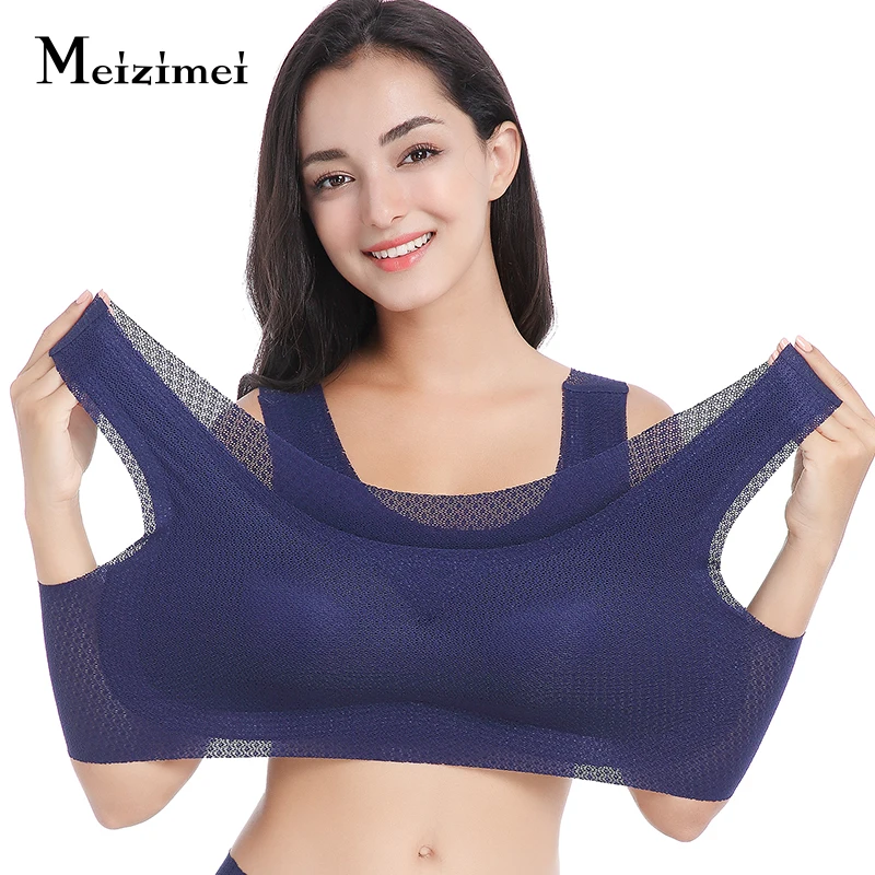 

Seamless Plus Size 40 90 52 Sport Bras For Women Sexy Lingerie Bralette Lace padded Push up Bh Minimizer sleep brassiereCrop top