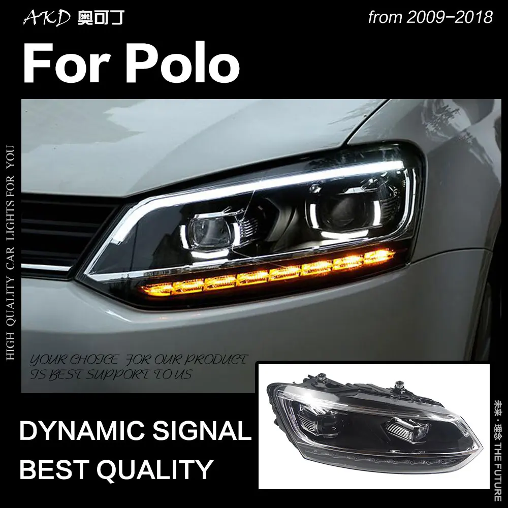 AKD автомобильный Стайлинг для Polo фар 2010- Vento светодиодный фонарь светодиодный DRL Hid головной фонарь Ангел глаз биксеноновый луч аксессуары