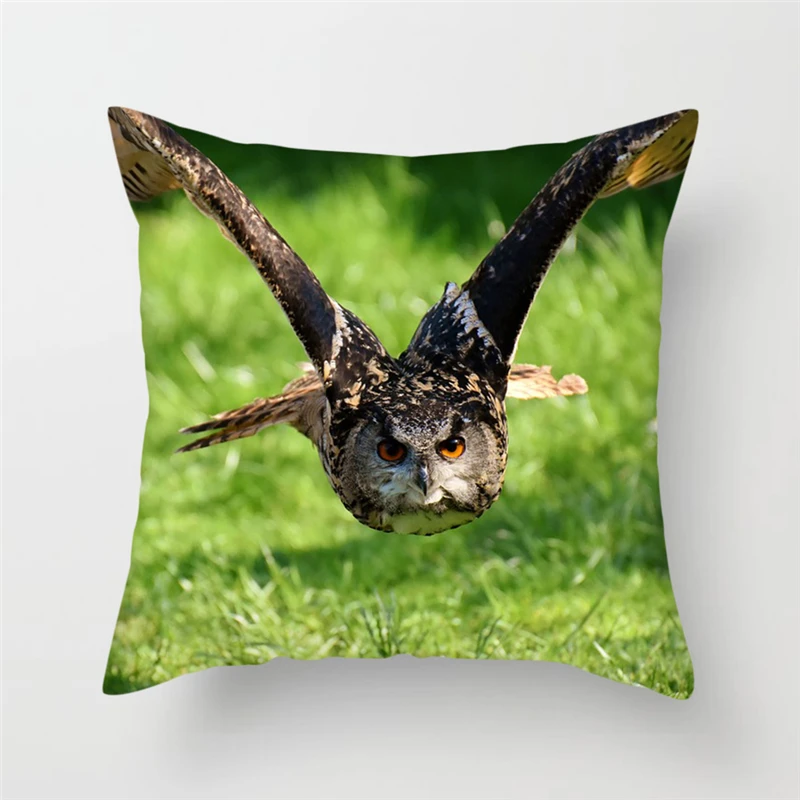 

Fuwatacchi Owl Painted Cushion Covers Wild Owl Birds Pillow Covers for Home Sofa Chair Decorative New 2019 Throw Pillowcases