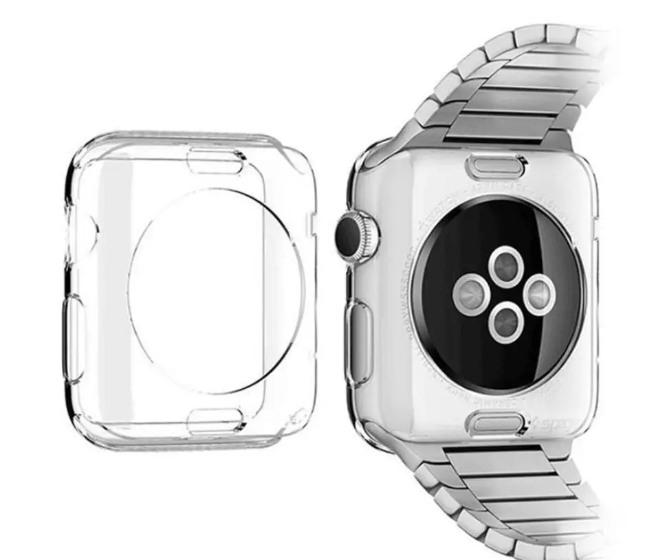 100 шт аксессуары для часов Apple Защитная пленка для часов TPU чехол все вокруг защитный 0,3 мм Ультратонкий чехол для iWatch 3 2 1