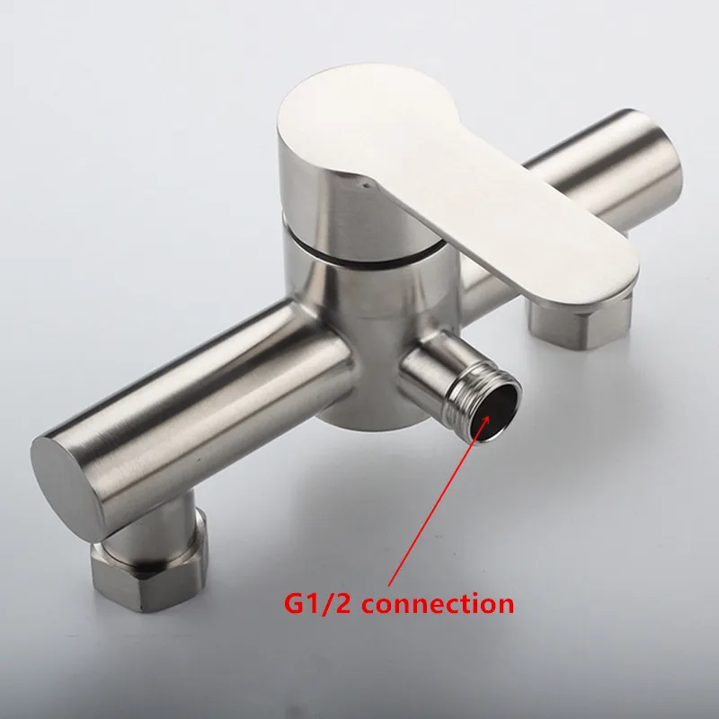 Free shipping 304 stainless steel wall install bathroom shower faucet tap brushed single handle control for cold and hot water |