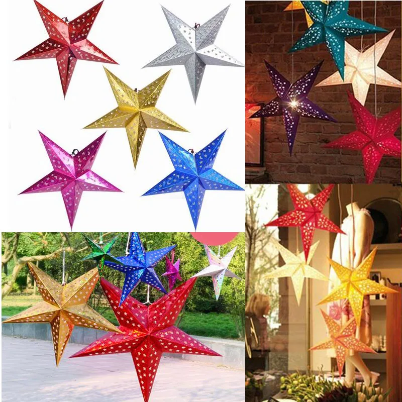 30 см 12 дюймов блестящая Звезда бумага абажур фонари Цветочные украшения для