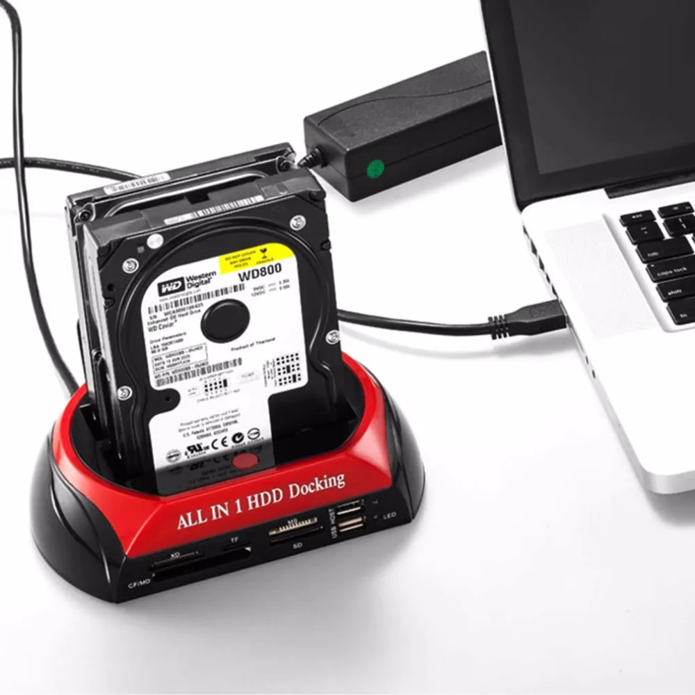 Многофункциональная док-станция для чтения карт HDD Dual USB 2 0 5 'ɳ дюймов IDE SATA