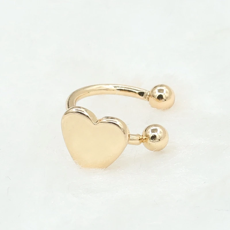 QCOOLJLY 1PC Fashion Gold Silver Color Moon Clover Star Heart No Pierced Earclips Small Earrings for Women Brincos Bijoux | Украшения и
