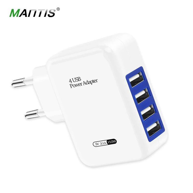 MANTIS USB зарядное устройство 4 порта EU US вилка 5V3.1A Универсальный дорожный Настенный