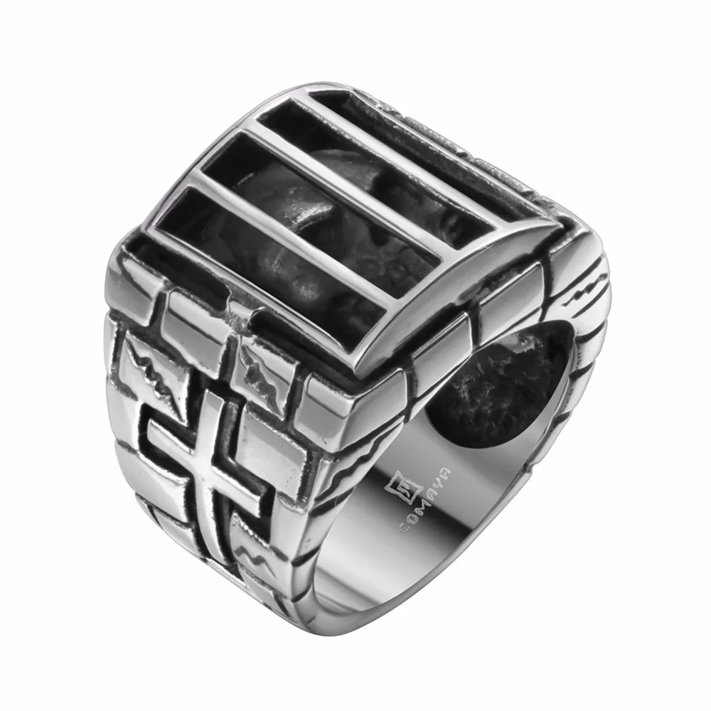 Череп за окна просмотра вы rv043 # Размер 8 11 316L стали классические кольца|classic ring|ring