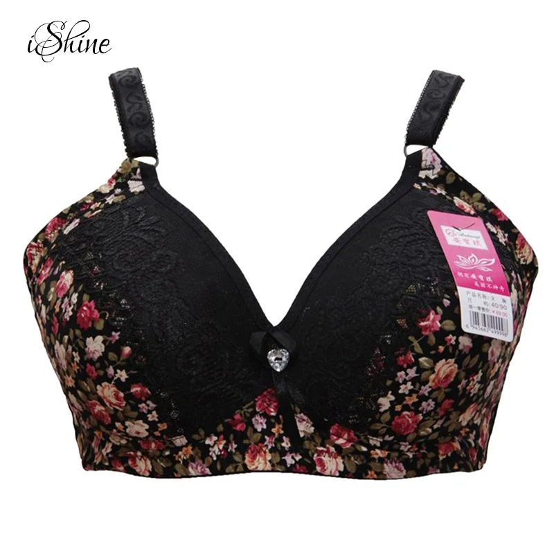 Для женщин Push Up бюстгальтеры для пикантные цветочный принт кружево Bralette