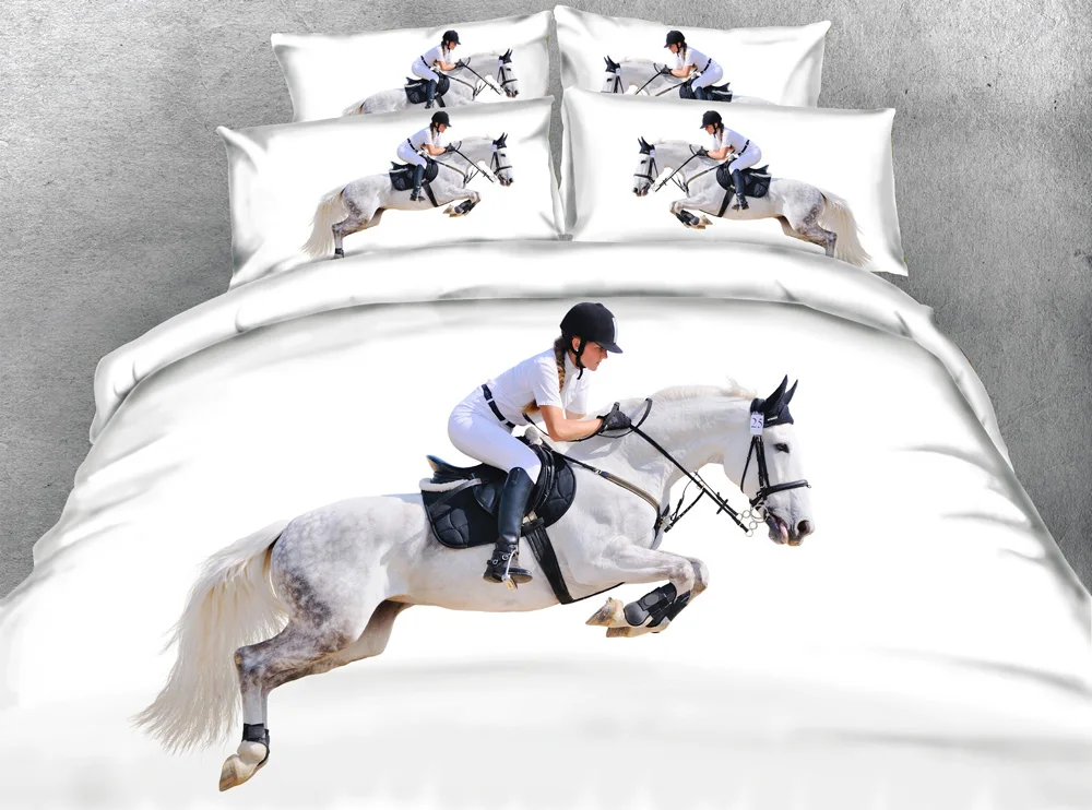 JF-115 набор объемного постельного белья с изображением величественного белого