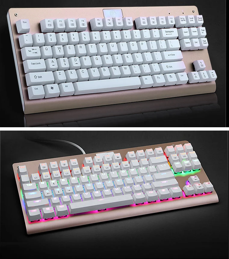 Механическая игровая клавиатура TKL черный переключатель со светодиодной