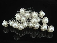 120 pcs fashion white pearl crystal wedding bridal flower hair pins silver plating hairpin