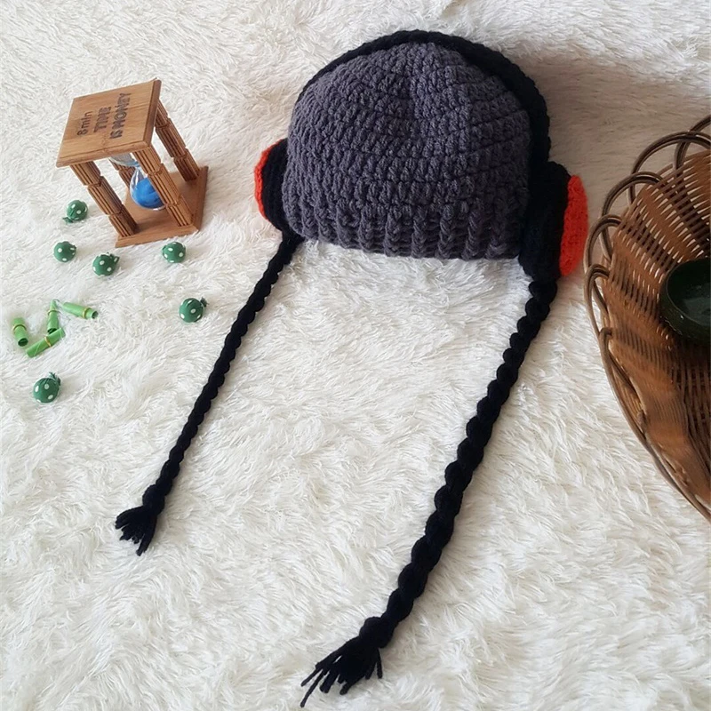 2018 Зимняя шерстяная одежда трикотажные хип-хоп наушники теплые Шапки для детей