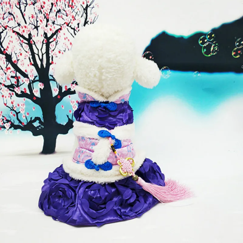 Pet Dog Cloth Winter Warm Cotton Clothes China Style Costume for Christmas New Year Fashion Tang Suit Pets Clothing | Дом и сад