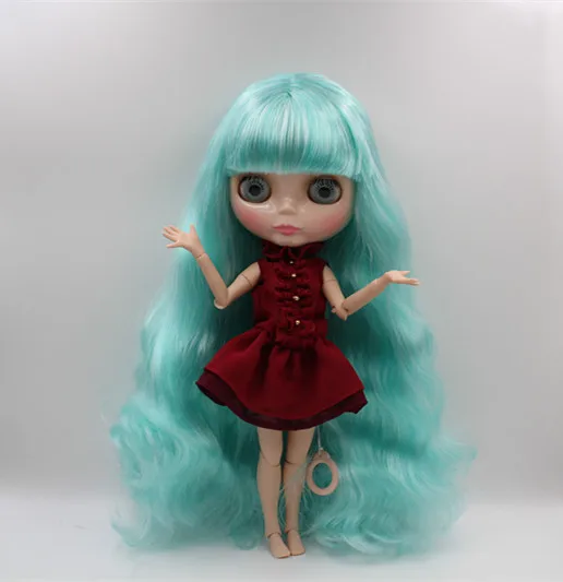 Кукла Blygirl Blyth зеленая и белая смешанная кукла Лю Хай с кудрявыми волосами