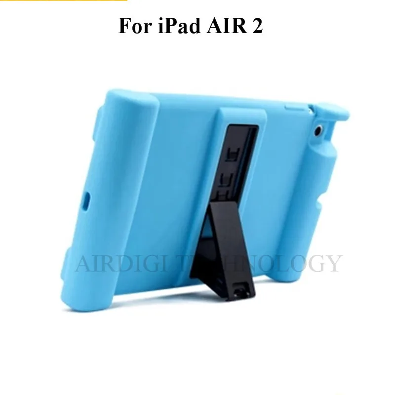 RUKWAACH уникальный противоударный мягкий чехол-подставка для iPad AIR 2, защитный чехол для детей, студентов, пенопласт для iPad 6, чехол - Цвет: BLUE