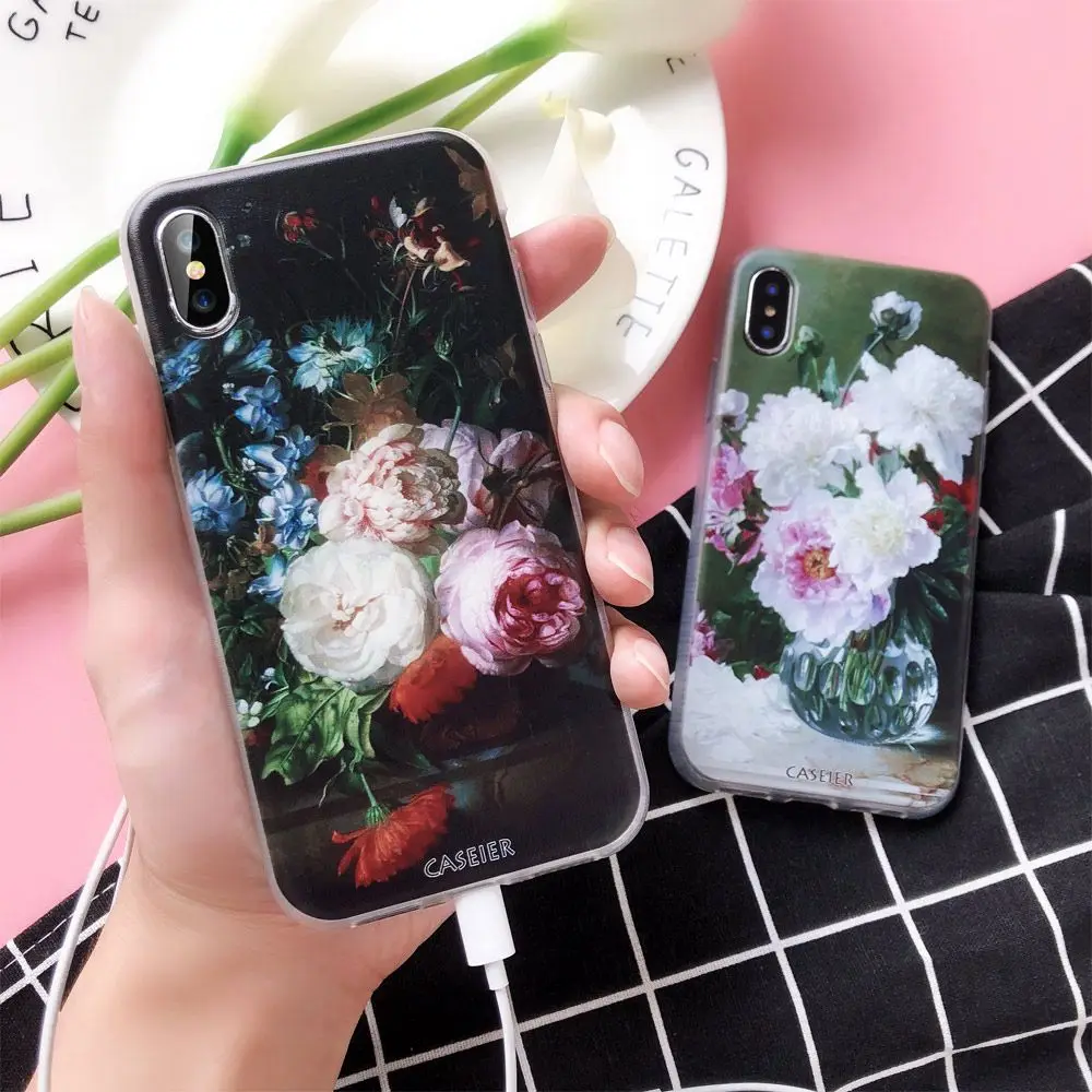 CASEIER Floral Phone Case For Xiaomi Redmi Note 5 4 4X Soft TPU Mi 6 6X A1 8 SE 3S 4A Plus 5A Funda |