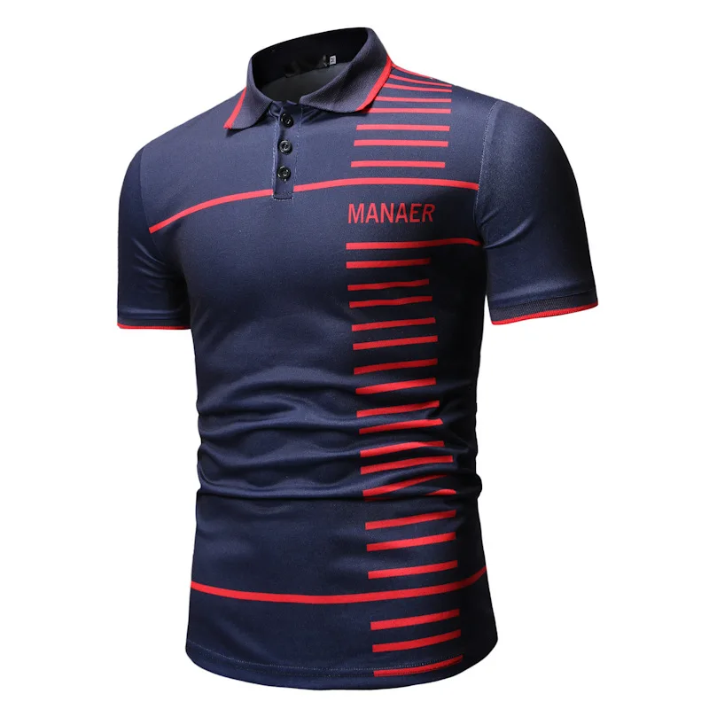 Новинка мужская рубашка поло с коротким рукавом большой код одежда буквенным