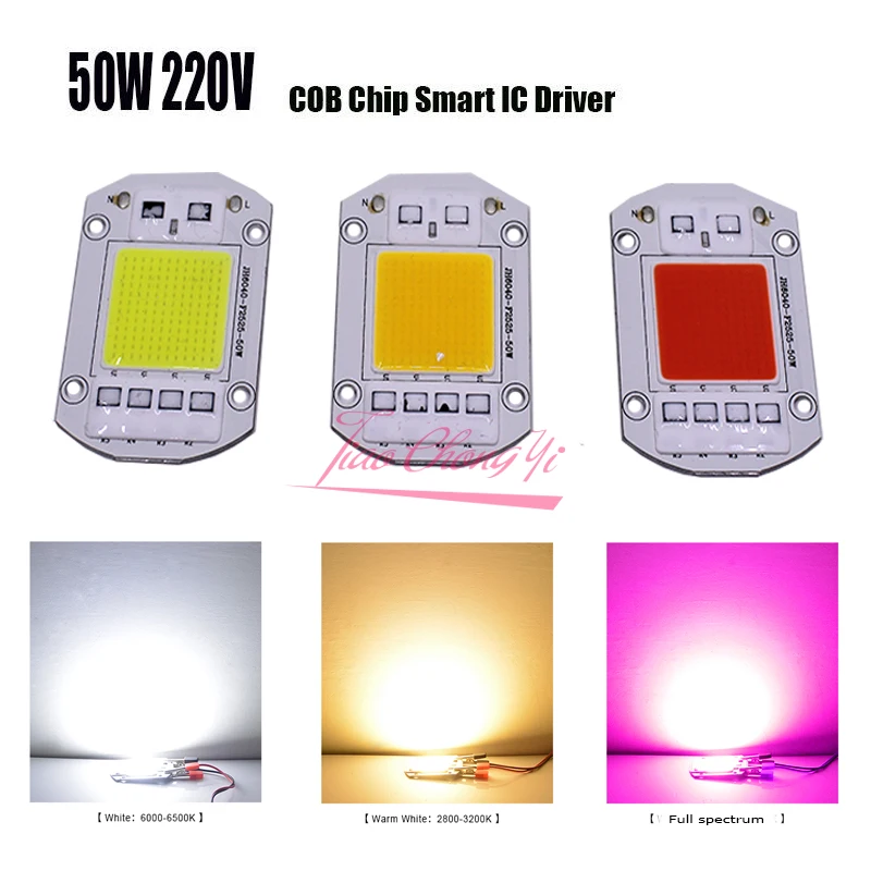 

New Light Chip 50W 220V 230V Full Spectrum 380nm~780nm Best for Hydroponics Greenhouse Grow DIY for LED Growth Lamp New