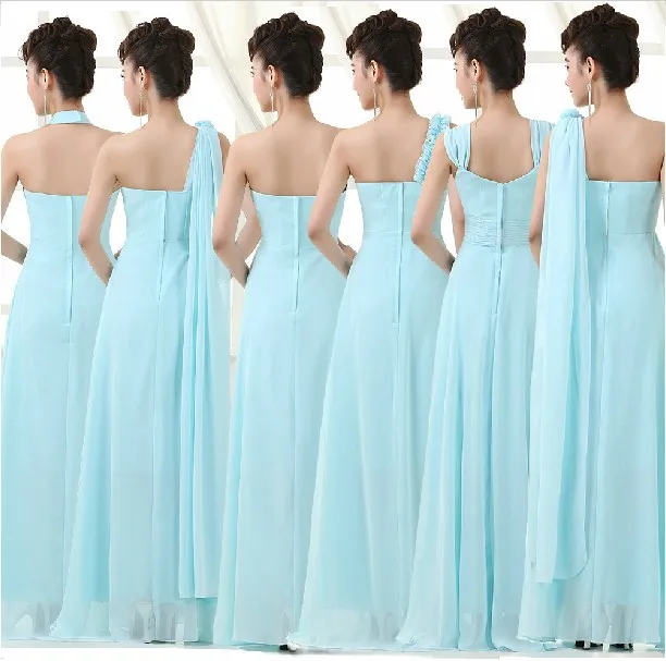 Длинный светильник синее платье подружки невесты 2017 шифоновые вечерние платья
