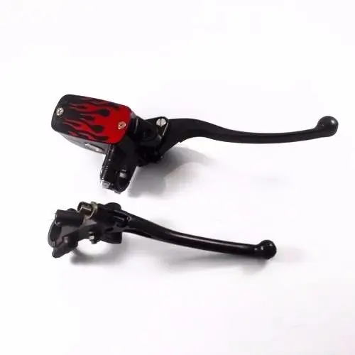 Рычаг сцепления тормоза с черным пламенем для Кафе Racer Bobber Chopper мотоцикл на заказ