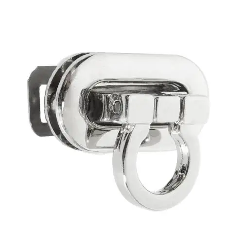 Silver Бутик металлическая круглая застежка поворотный замок для DIY сумки ремесло сумка кошелек фурнитура, серебро - Цвет: Silver