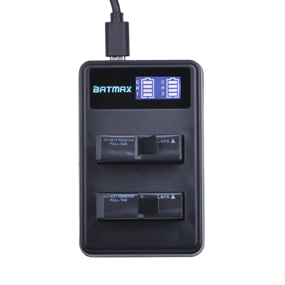 Batmax AZ16-1 Battery 4pcs +LCD USB Dual Charger for Original Xiaomi YI lite 2 4K 4k Xiao yi Action Camera | Электроника