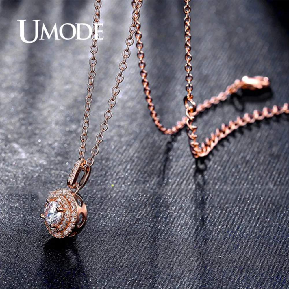 Женская цепочка с кулоном UMODE винтажное ожерелье кубическим цирконием цвет