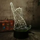 Amroe 3D светодиодный ночной Светильник Lampara Cat Animal 7 цветов, флэш-светильник, настольная лампа, лампа для детей, спальный сенсорный контроллер, лампа Pop
